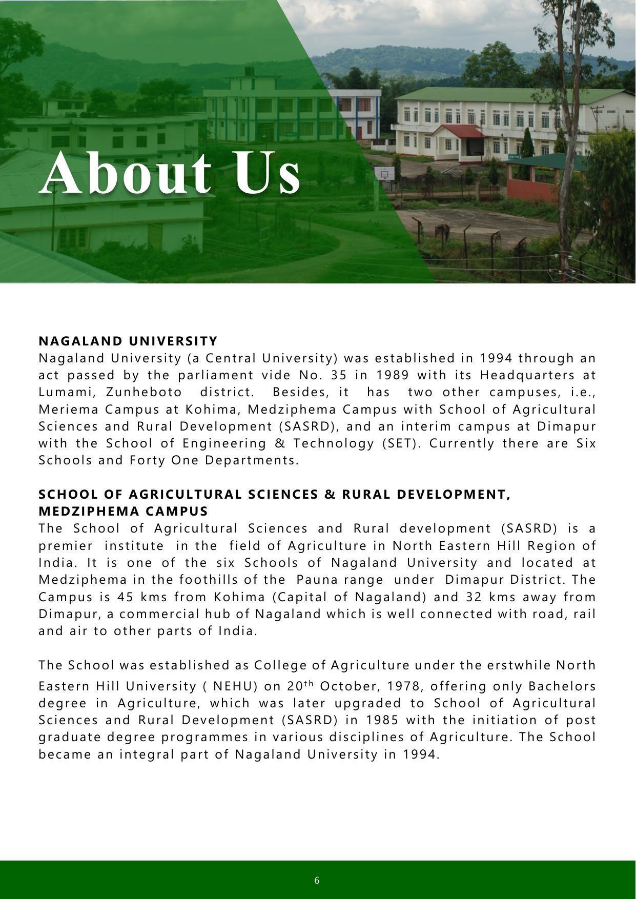Nagaland University, Kohima SASRD brochure 2021-22 - Page 6