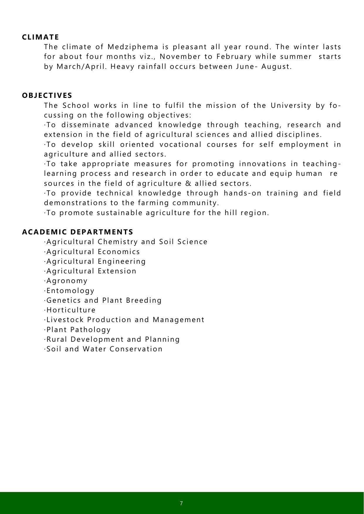 Nagaland University, Kohima SASRD brochure 2021-22 - Page 7