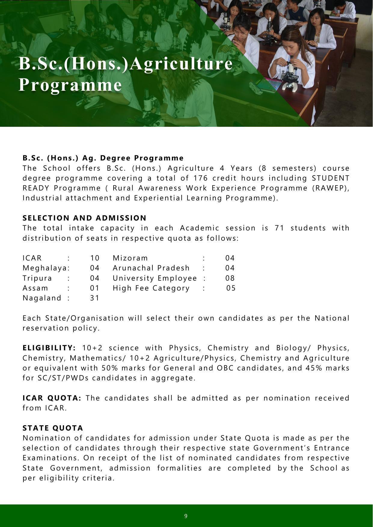 Nagaland University, Kohima SASRD brochure 2021-22 - Page 9