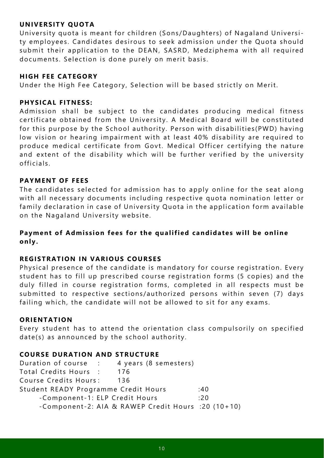 Nagaland University, Kohima SASRD brochure 2021-22 - Page 10