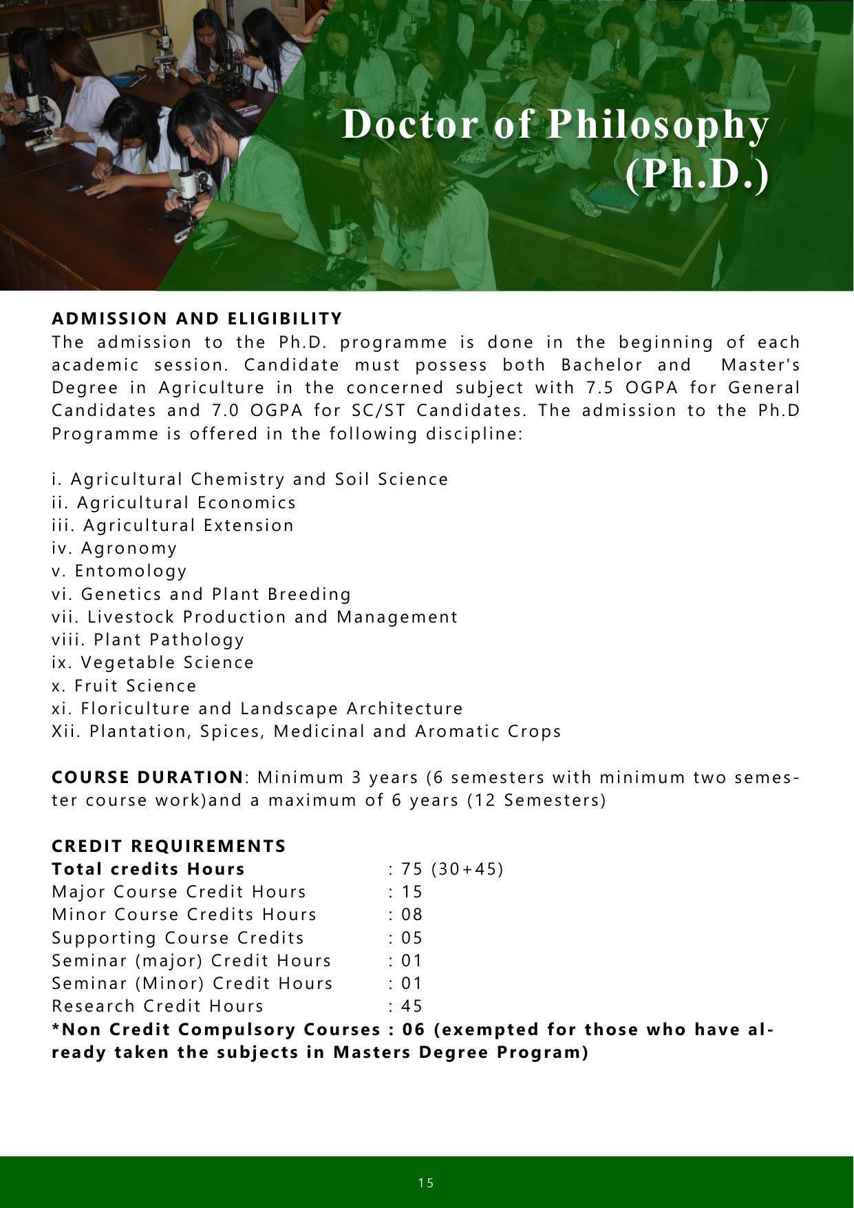 Nagaland University, Kohima SASRD brochure 2021-22 - Page 15