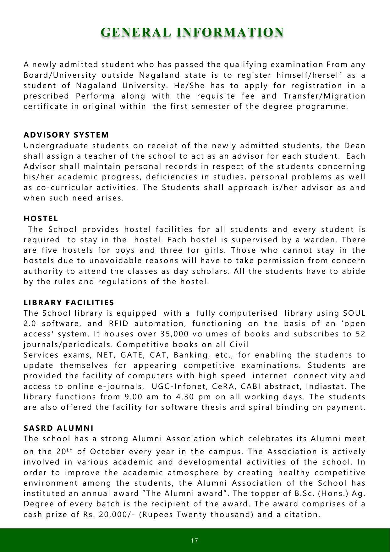 Nagaland University, Kohima SASRD brochure 2021-22 - Page 17