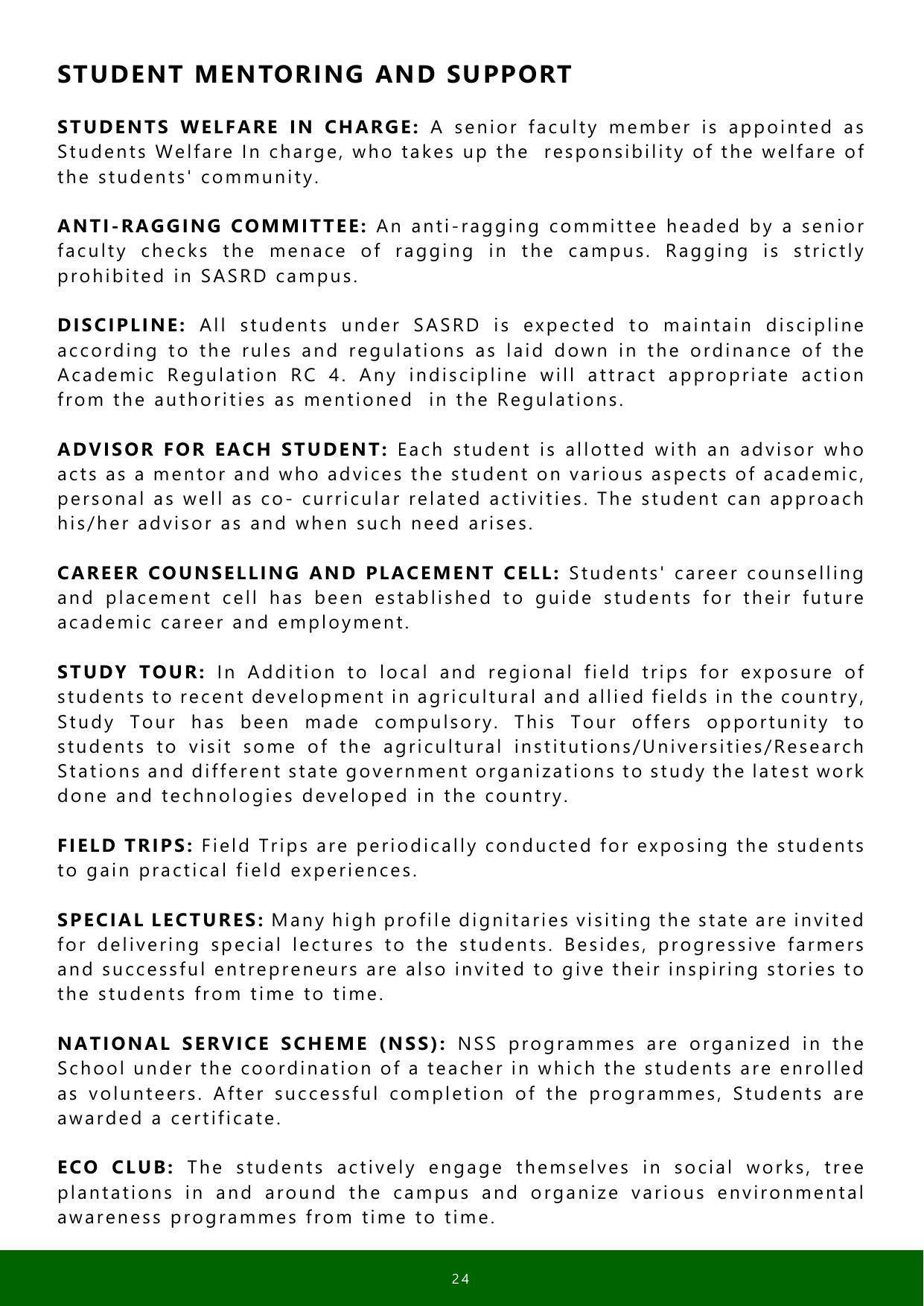 Nagaland University, Kohima SASRD brochure 2021-22 - Page 24