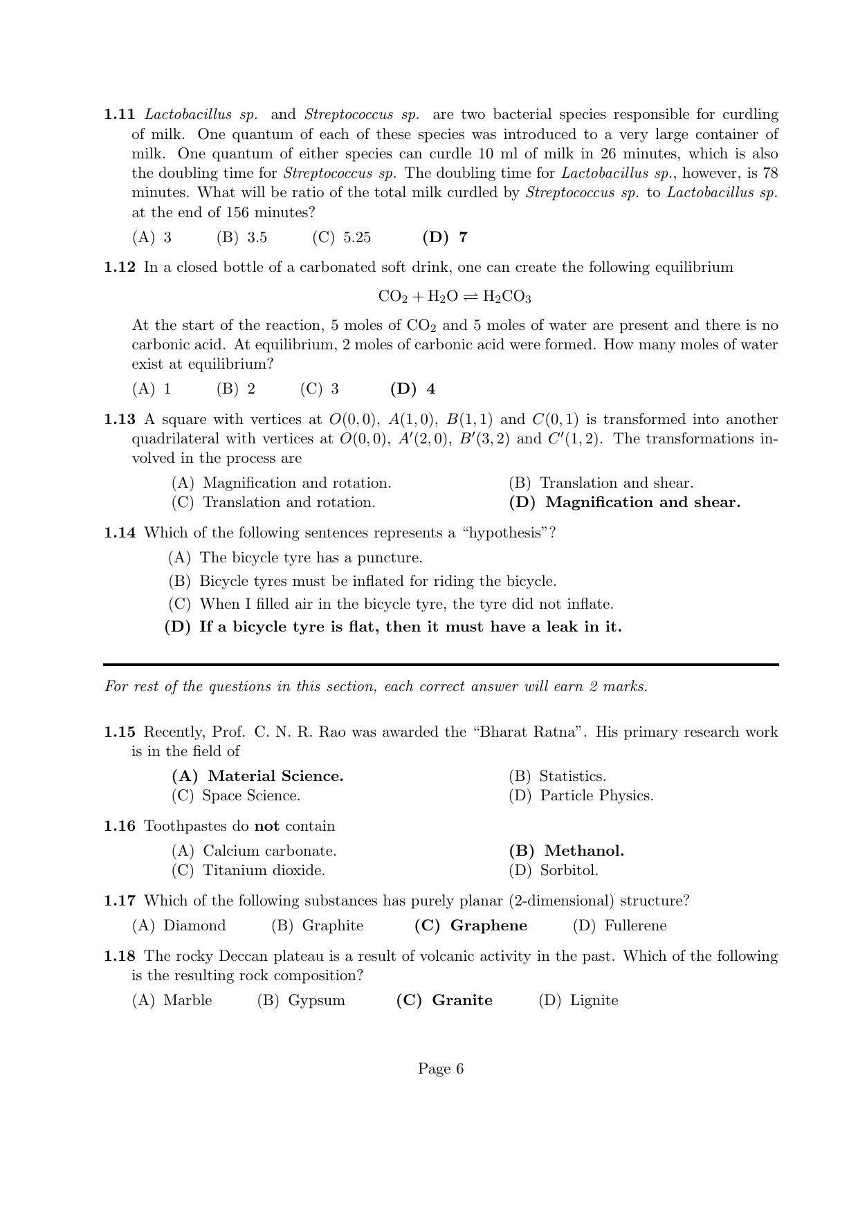 LPU NEST Question Papers 2014 SET A - Page 6