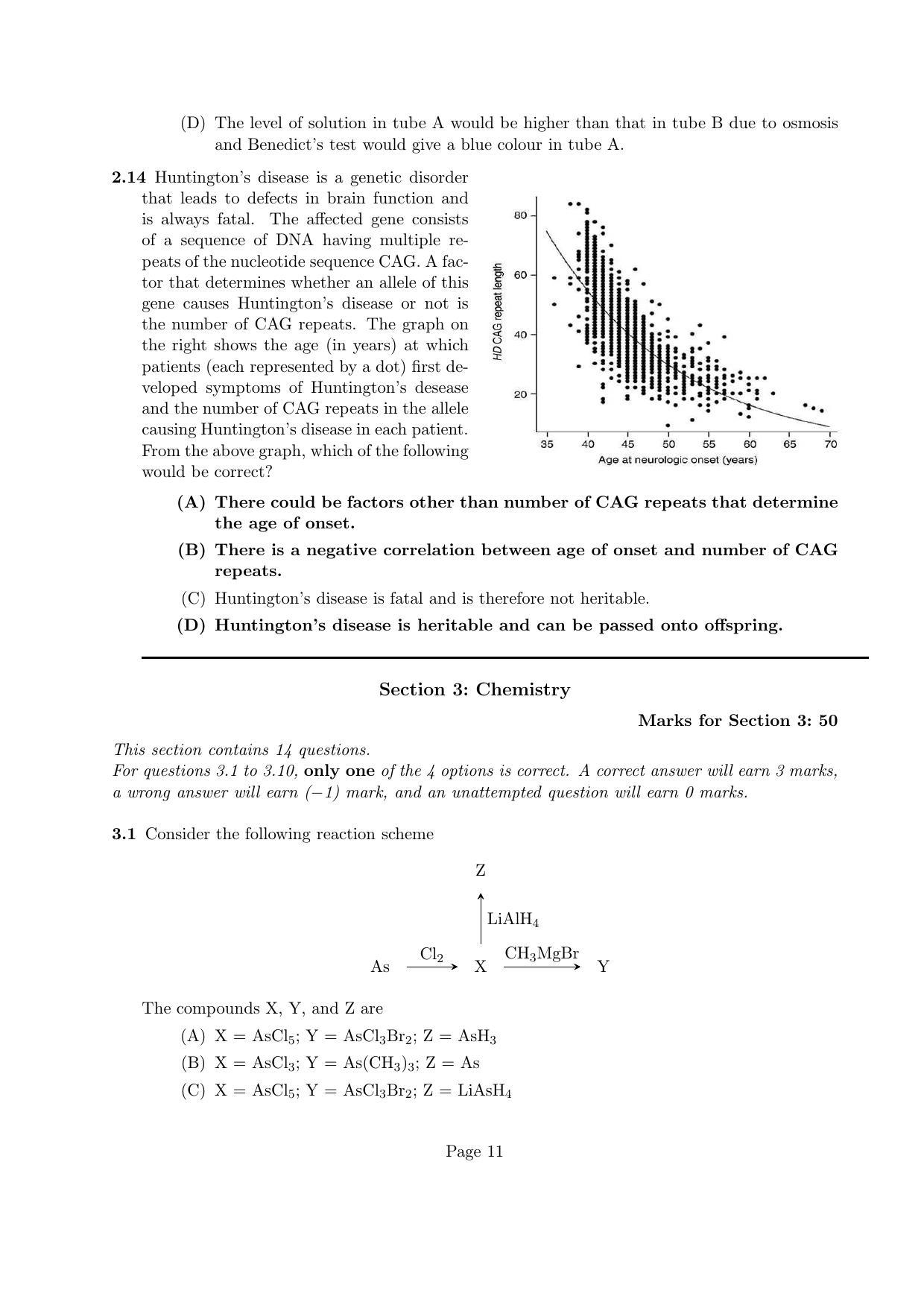 LPU NEST Question Papers 2014 SET A - Page 11