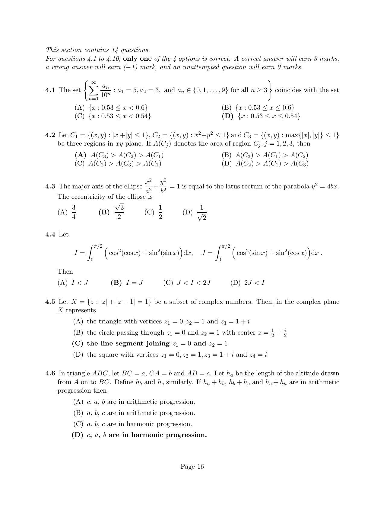 LPU NEST Question Papers 2014 SET A - Page 16