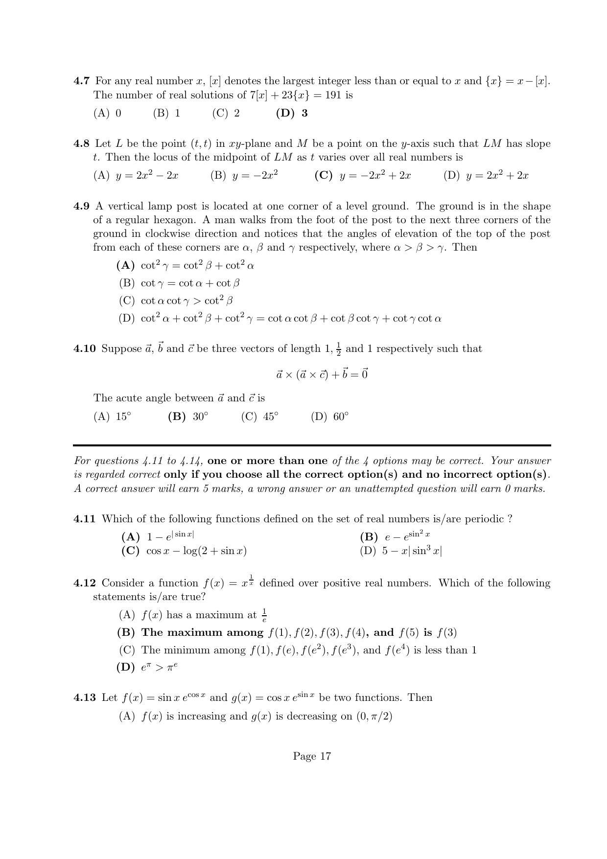 LPU NEST Question Papers 2014 SET A - Page 17