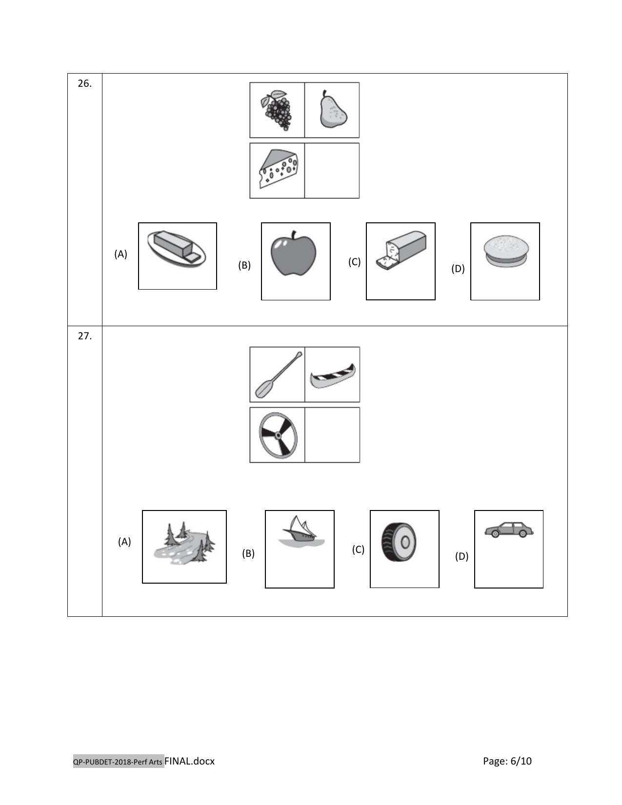 PUBDET 2018 Performing Arts Question Papers - Page 6