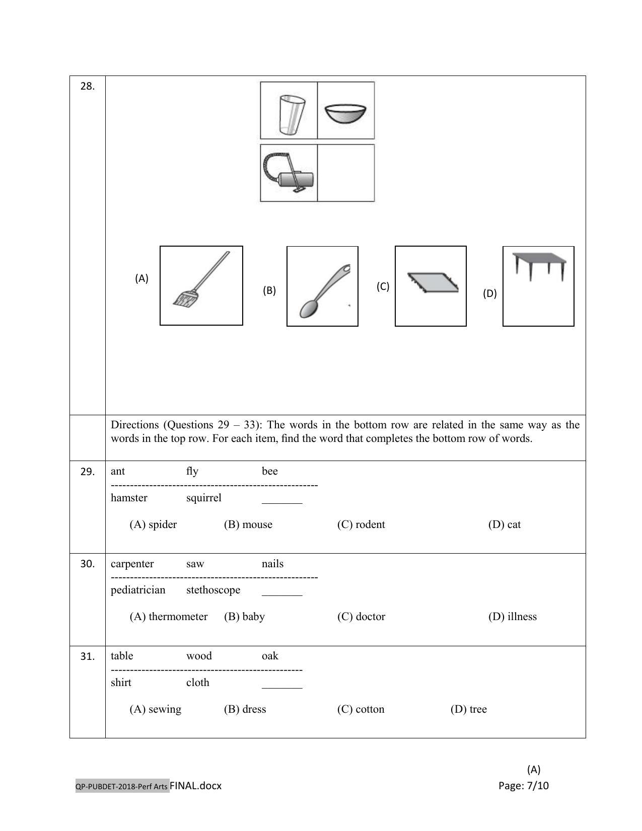 PUBDET 2018 Performing Arts Question Papers - Page 7
