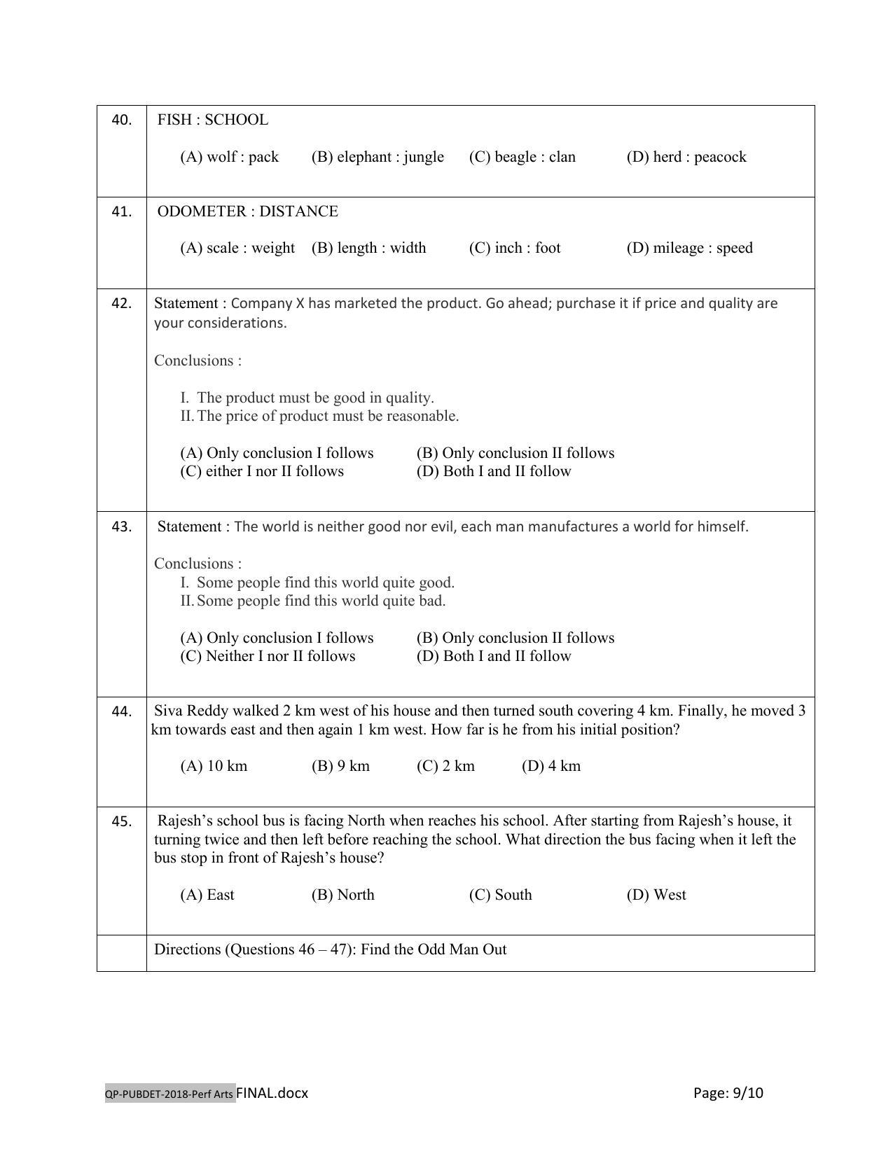 PUBDET 2018 Performing Arts Question Papers - Page 9