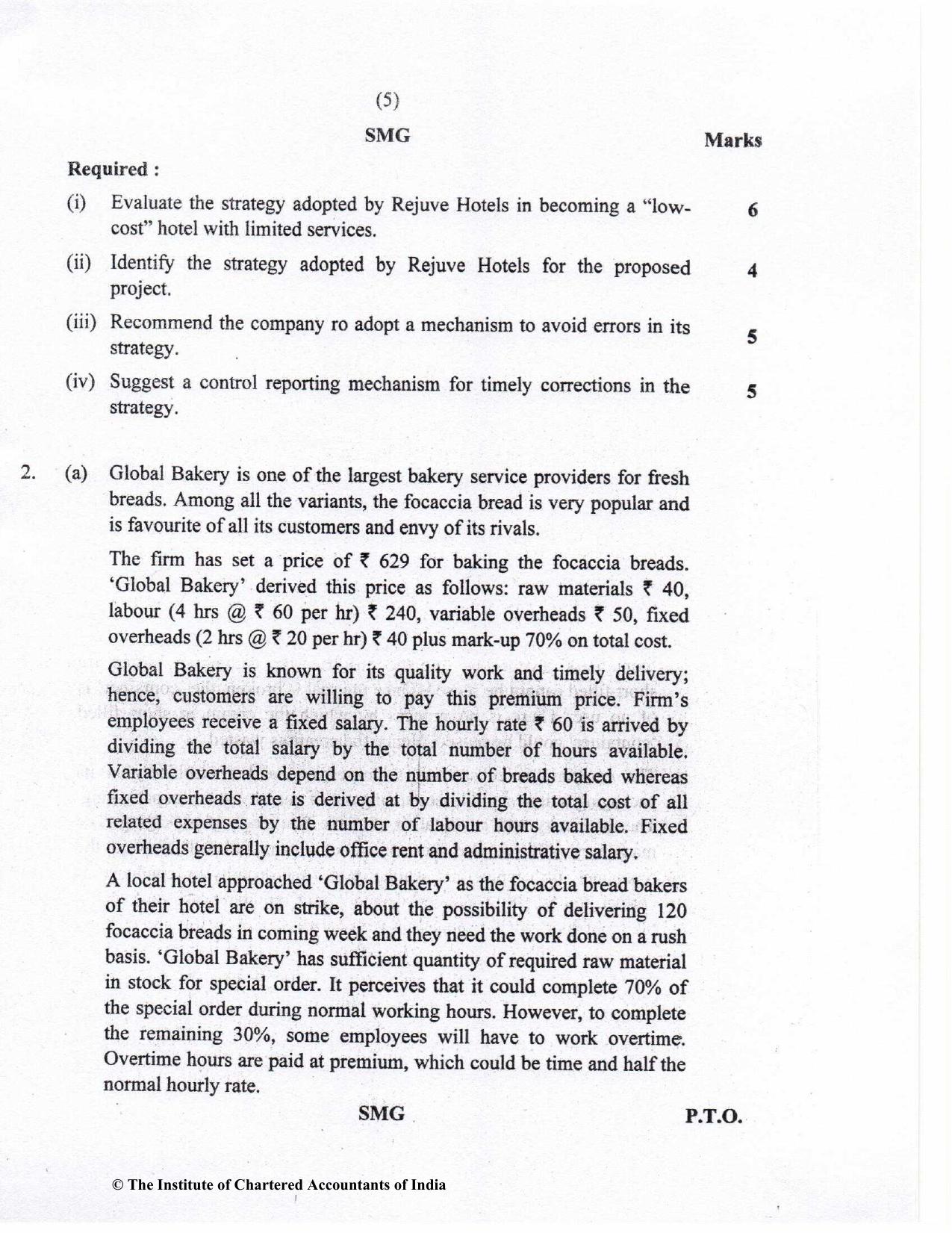 CA Final Nov 2022 Question Paper - Paper 5 – Strategic Cost Management and Performance Evaluation - Page 5