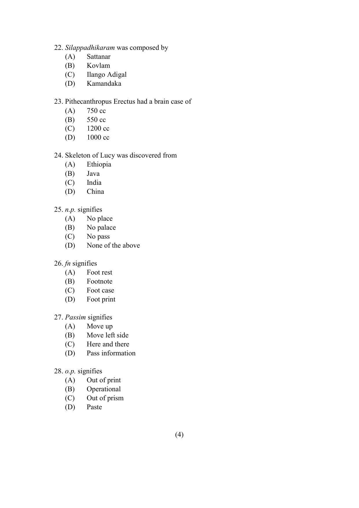 PU MPET Ancient Indian History & Archeology 2021 Question Papers - Page 4