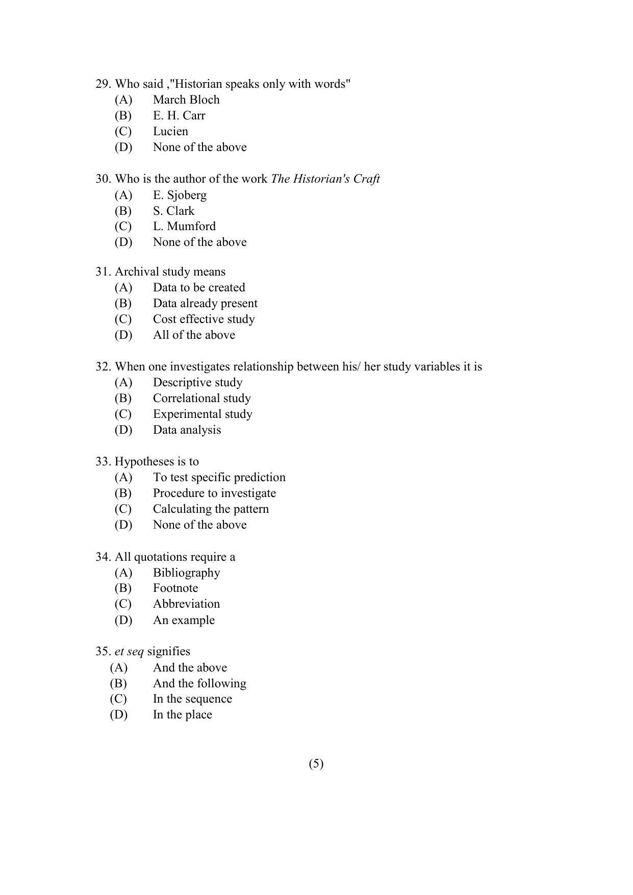 PU MPET Ancient Indian History & Archeology 2021 Question Papers - Page 5