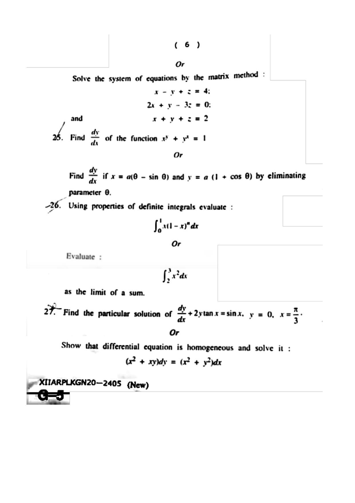 JKBOSE Class 12 Mathematics 2405 Question Papers 2020 - Page 6