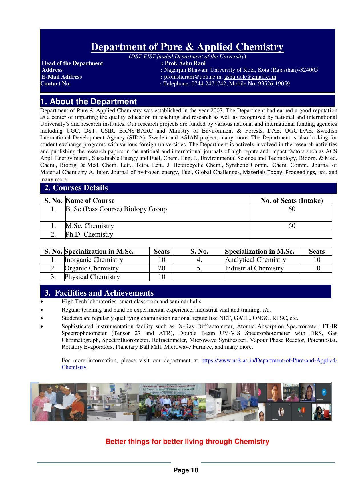 University of Kota, Kota Prospectus 2021-22 - Page 10