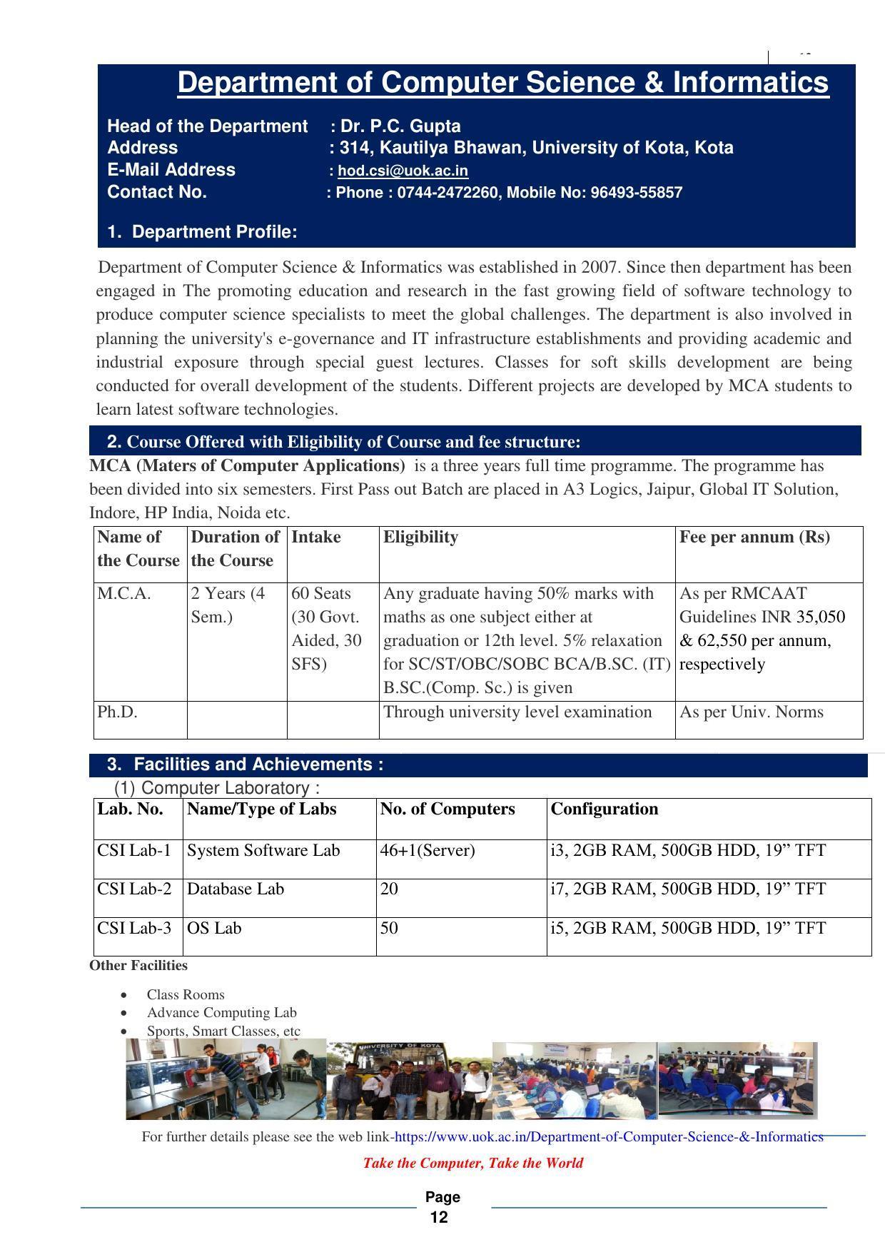 University of Kota, Kota Prospectus 2021-22 - Page 12