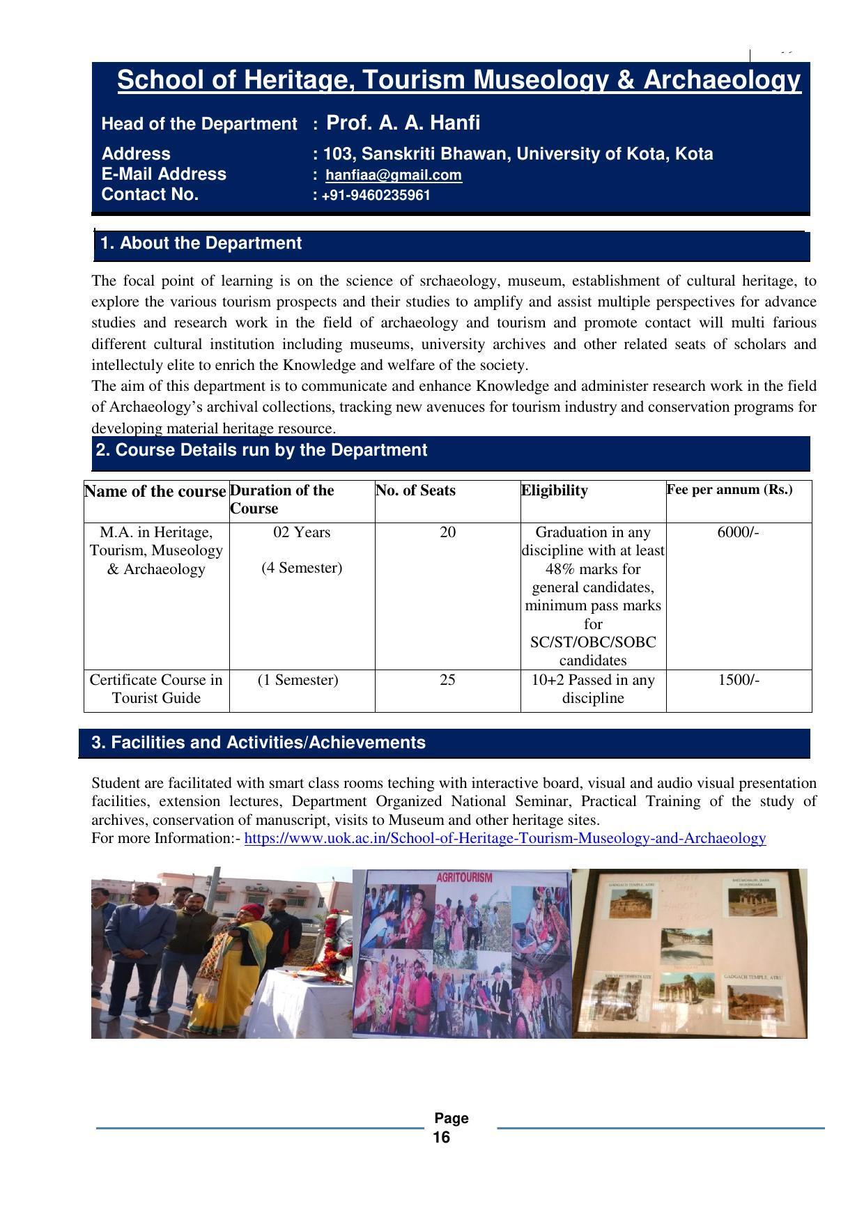 University of Kota, Kota Prospectus 2021-22 - Page 16