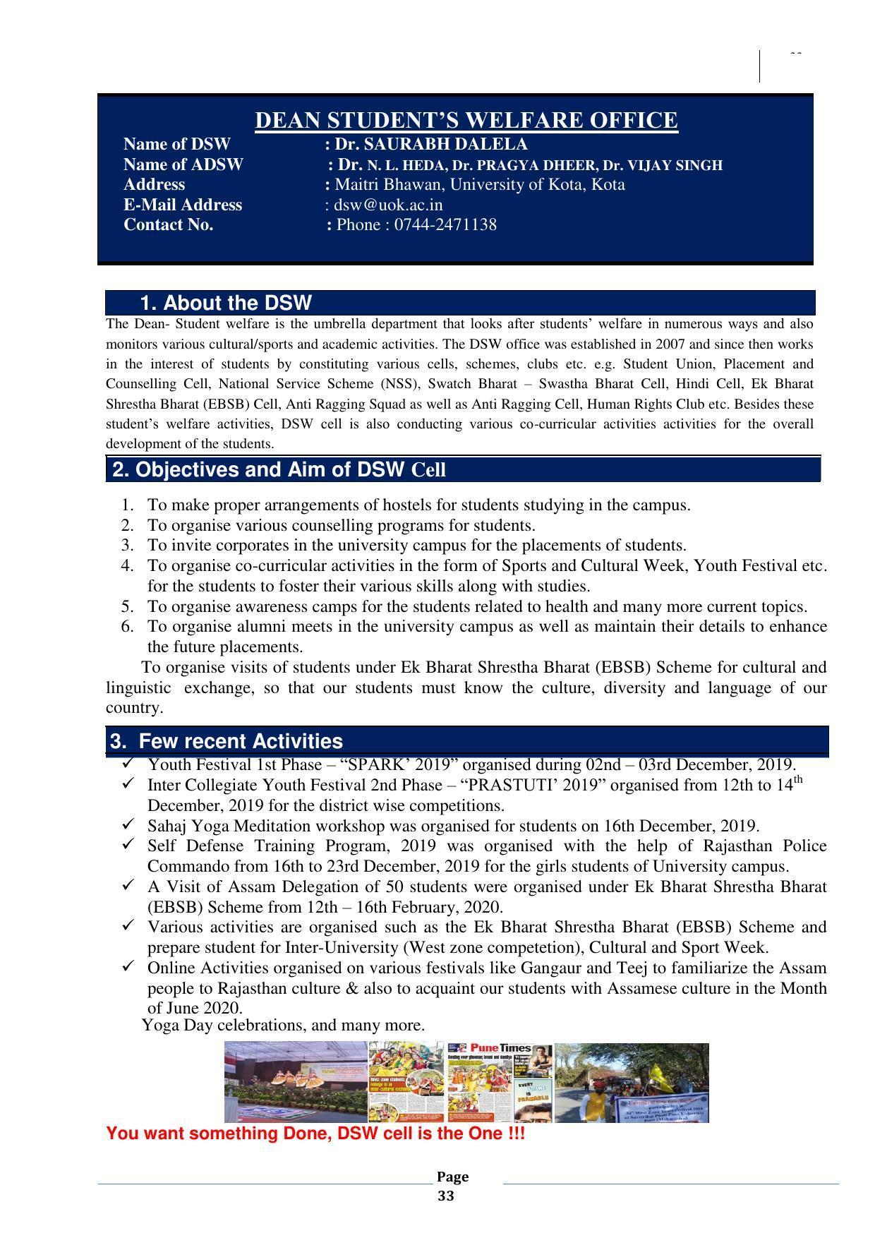 University of Kota, Kota Prospectus 2021-22 - Page 33