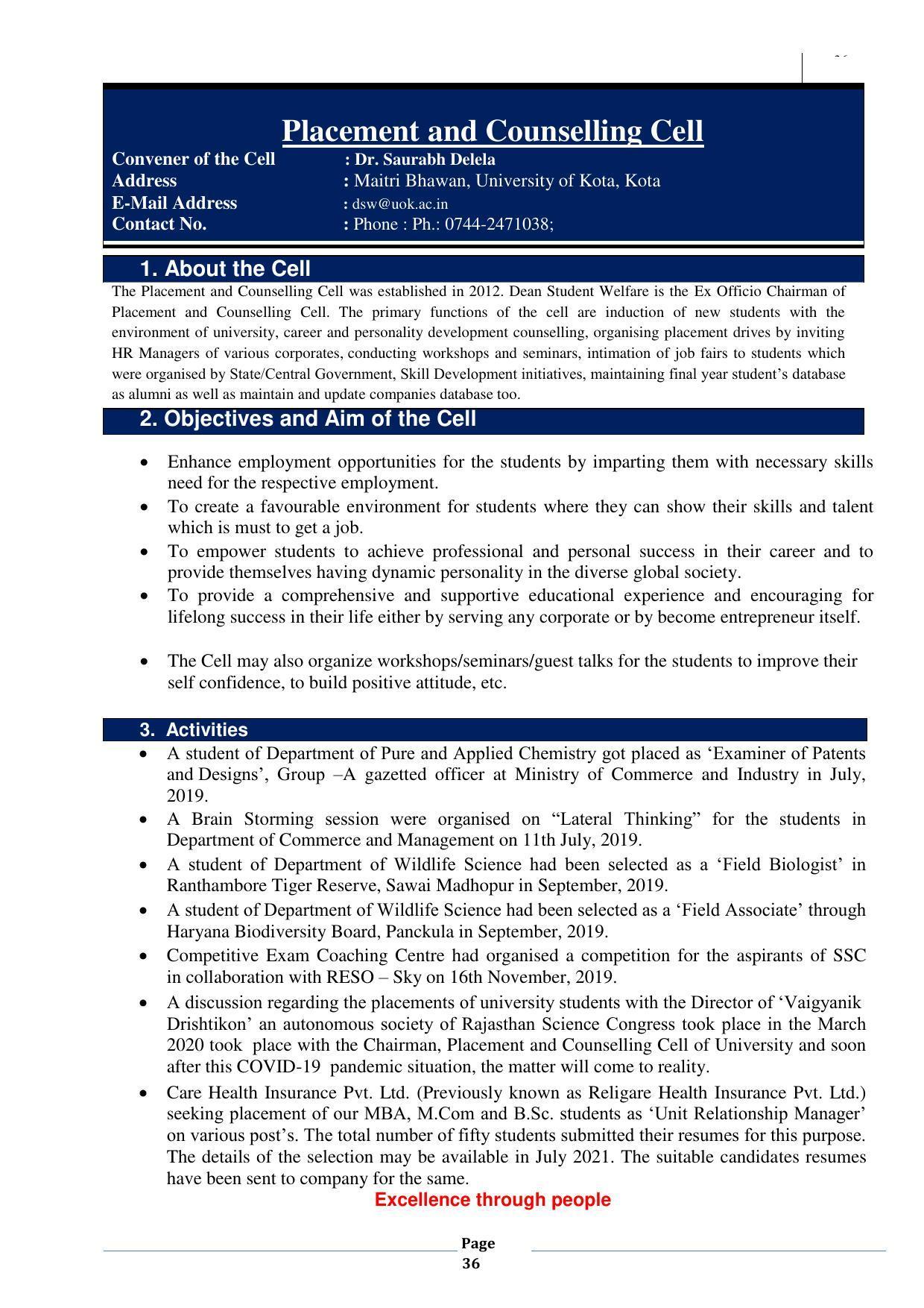 University of Kota, Kota Prospectus 2021-22 - Page 36