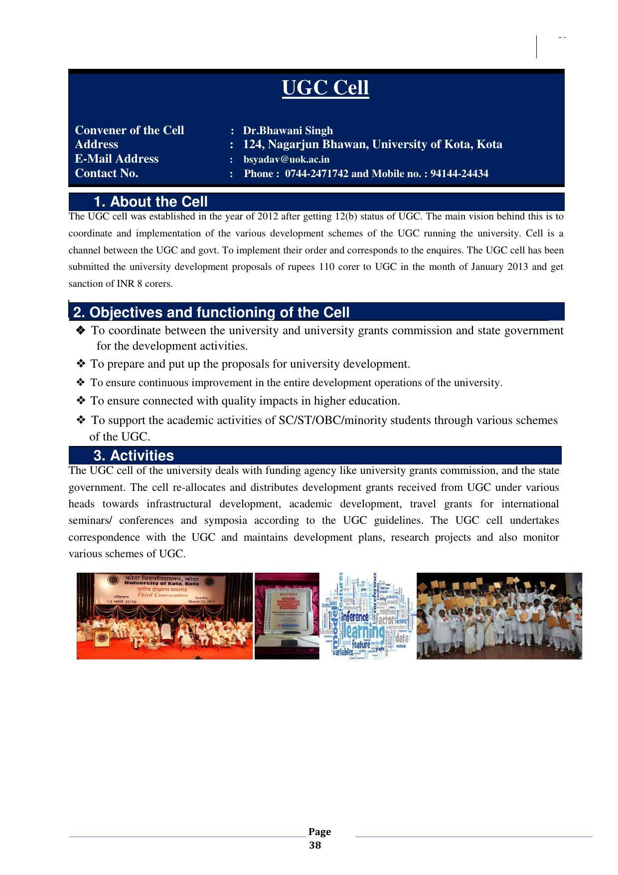 University of Kota, Kota Prospectus 2021-22 - Page 38