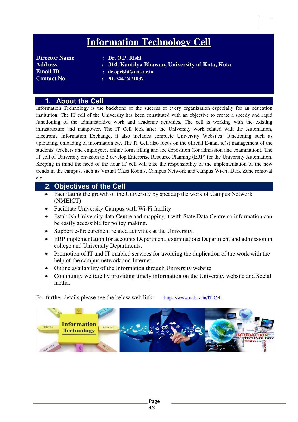 University of Kota, Kota Prospectus 2021-22 - Page 42