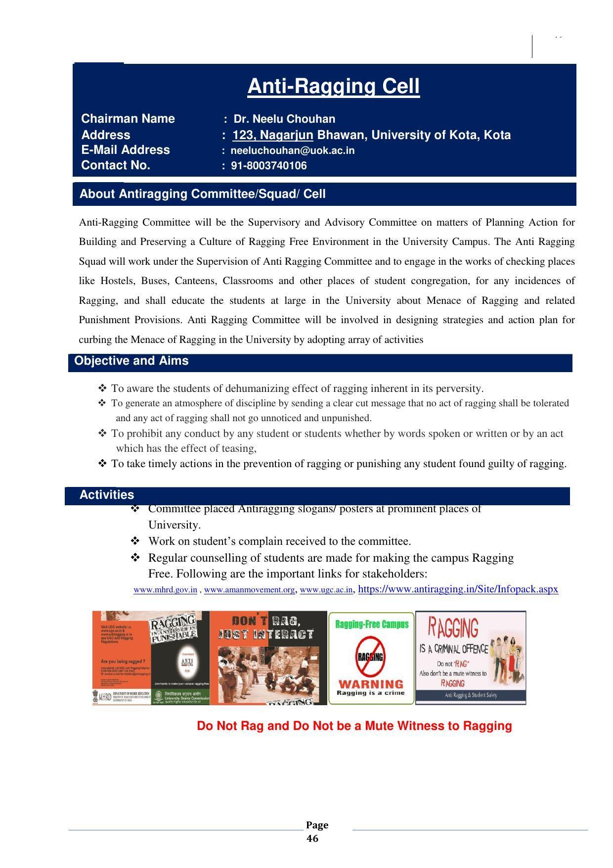University of Kota, Kota Prospectus 2021-22 - Page 46