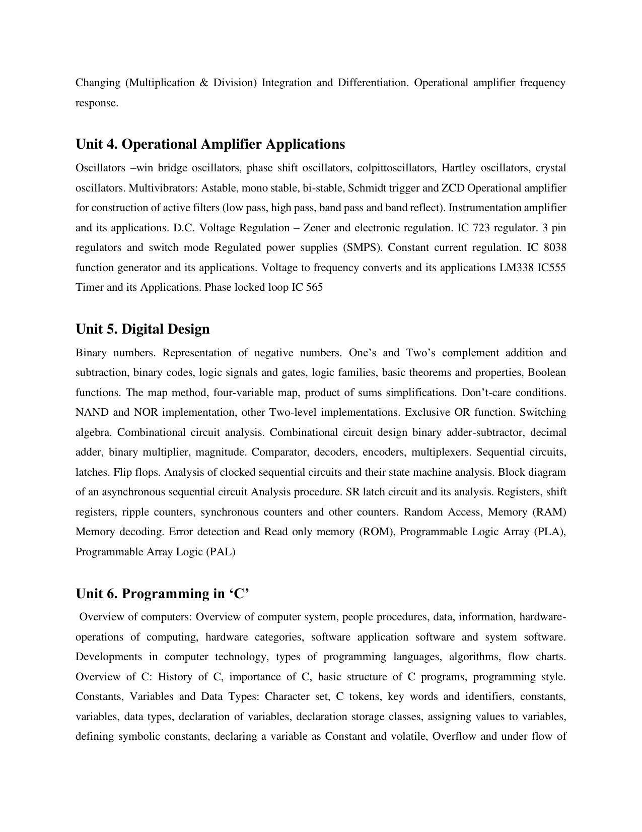 AP RCET Electronics & Instrumentation Syllabus - Page 2