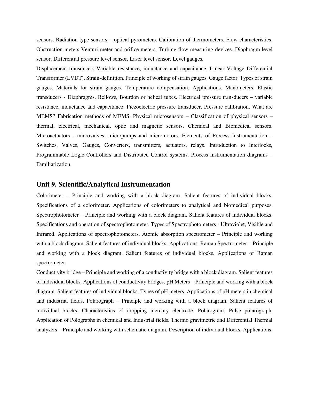 AP RCET Electronics & Instrumentation Syllabus - Page 4