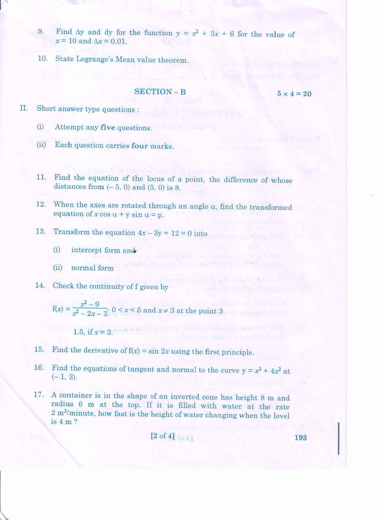 AP Inter 1st Year MATHS-I B (EM) March-2020-General Question Paper - Page 2