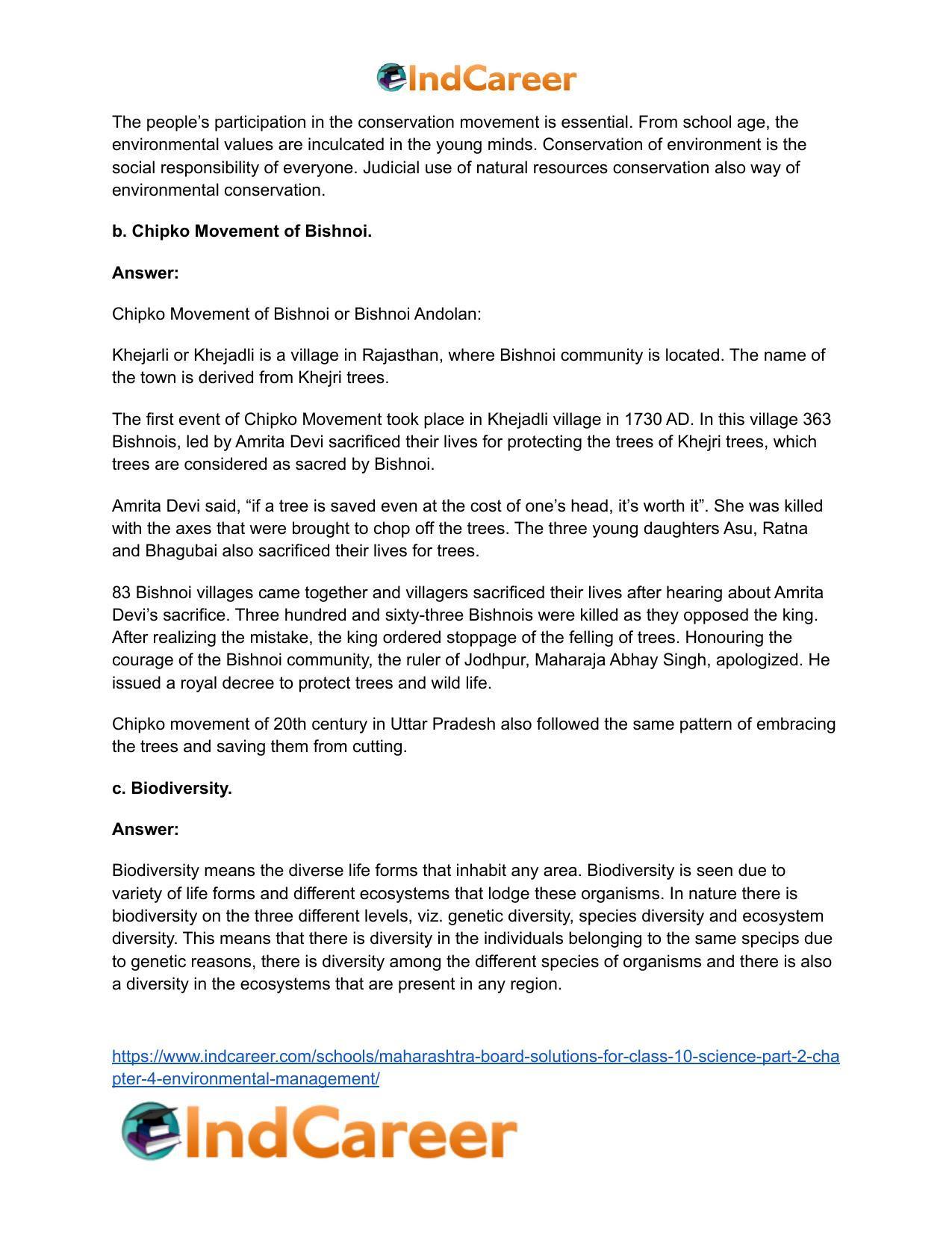 Maharashtra Board Solutions for Class 10- Science (Part 2): Chapter 4- Environmental management - Page 4