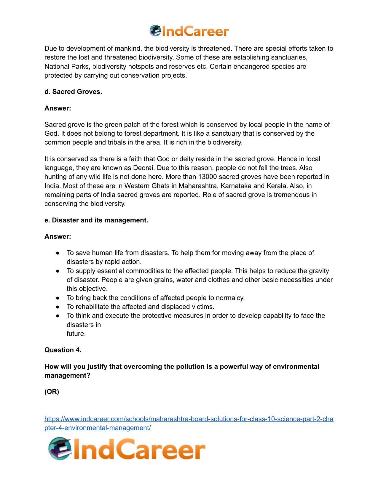 Maharashtra Board Solutions for Class 10- Science (Part 2): Chapter 4- Environmental management - Page 5
