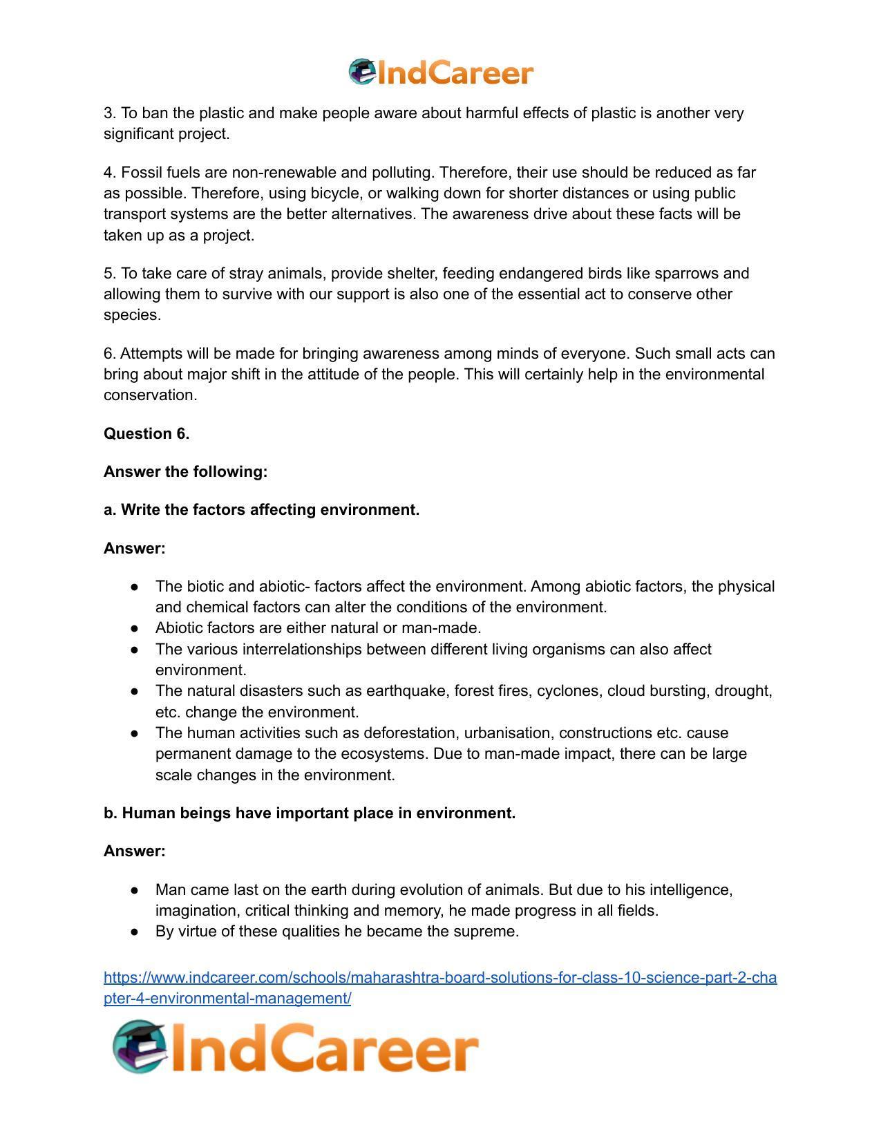 Maharashtra Board Solutions for Class 10- Science (Part 2): Chapter 4- Environmental management - Page 7