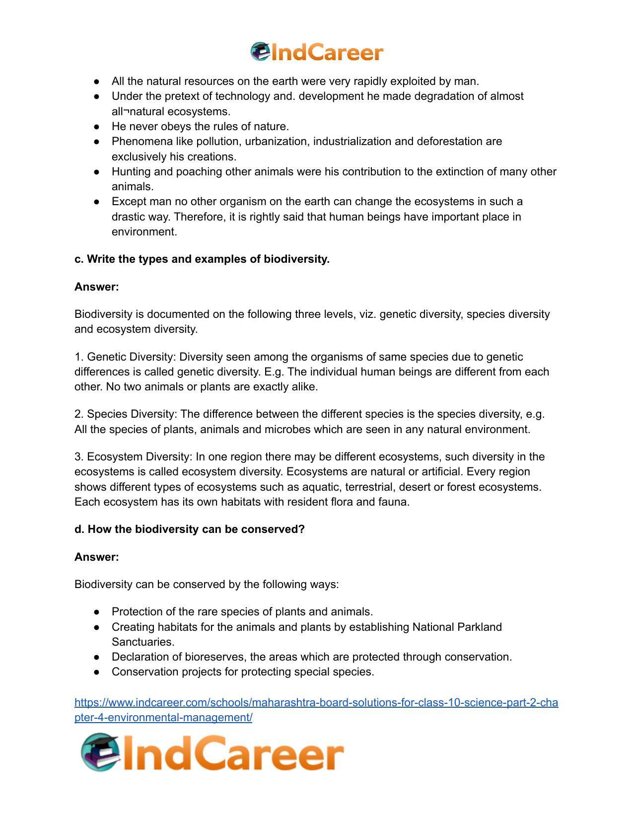 Maharashtra Board Solutions for Class 10- Science (Part 2): Chapter 4- Environmental management - Page 8