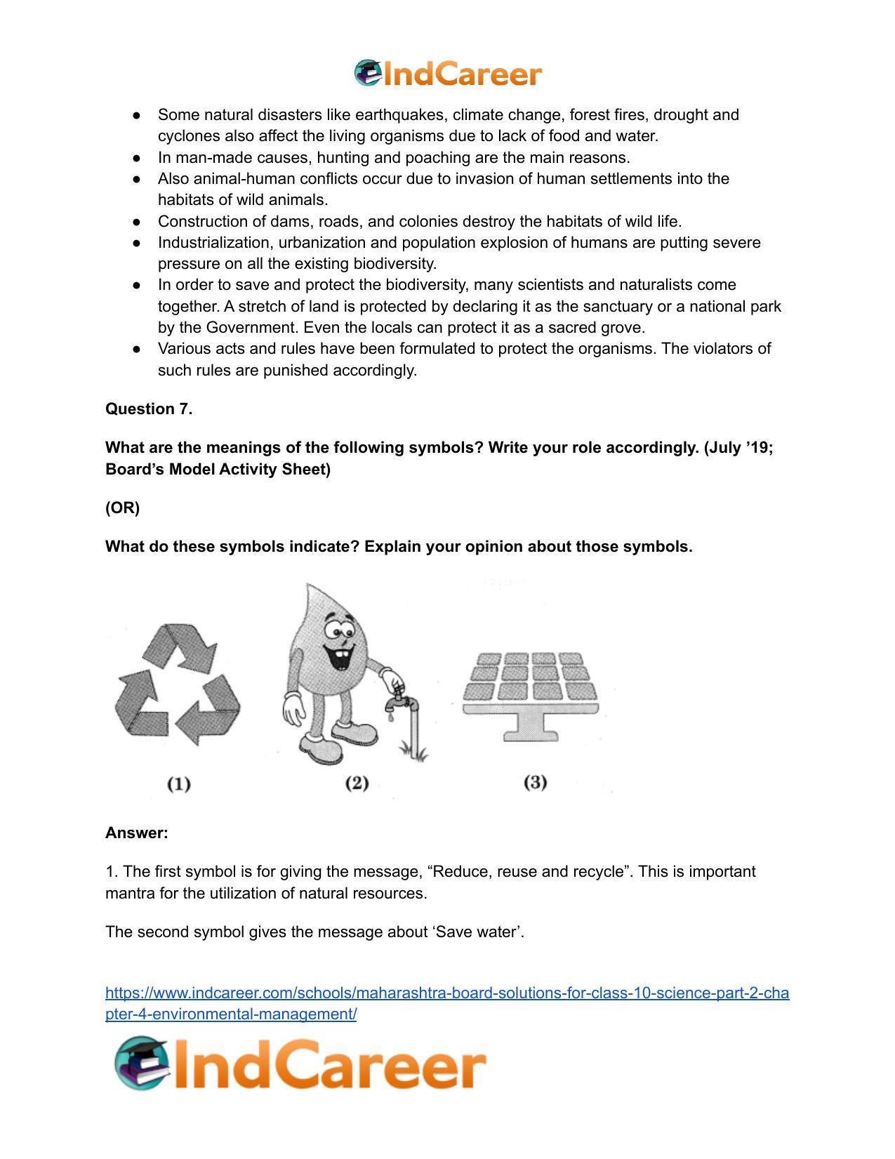 Maharashtra Board Solutions for Class 10- Science (Part 2): Chapter 4- Environmental management - Page 10