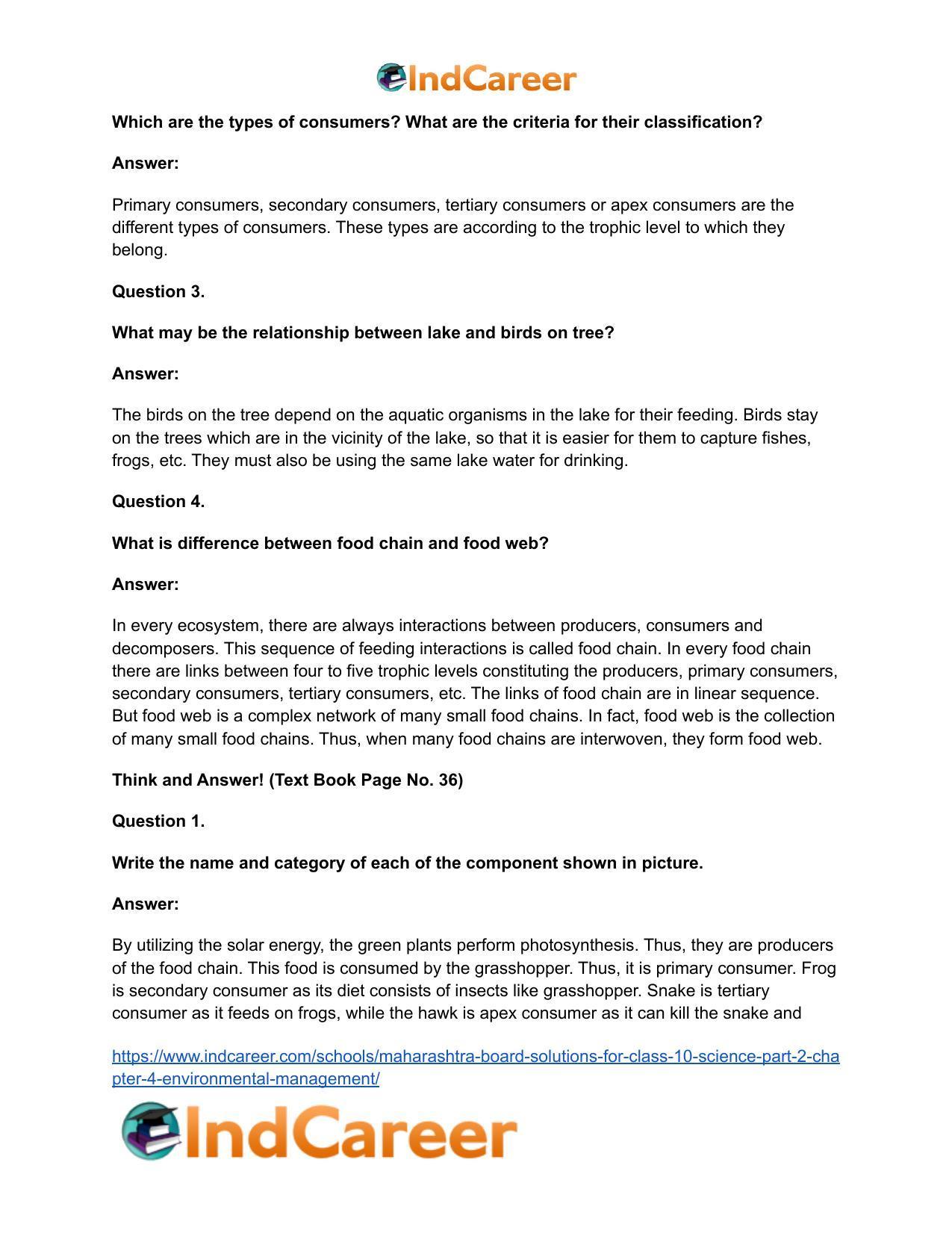 Maharashtra Board Solutions for Class 10- Science (Part 2): Chapter 4- Environmental management - Page 12