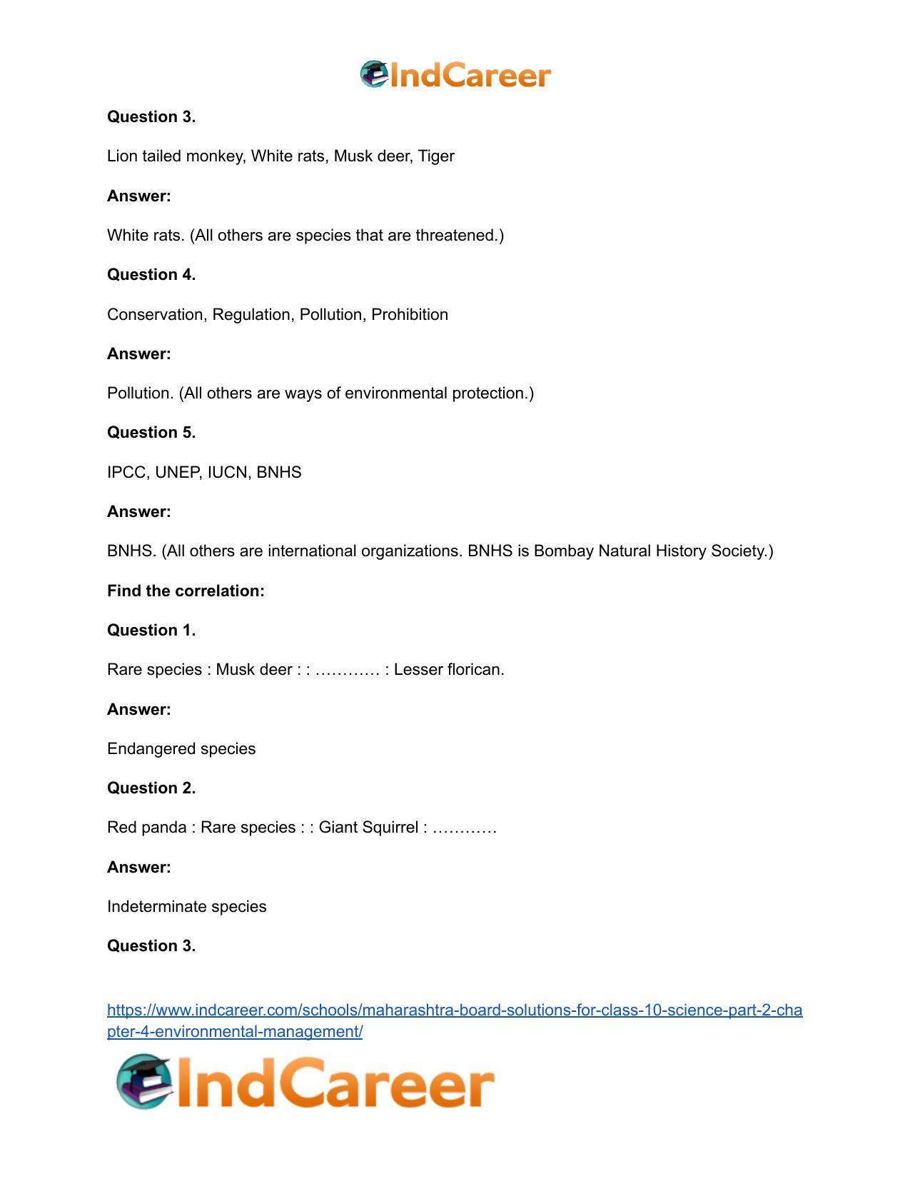 Maharashtra Board Solutions for Class 10- Science (Part 2): Chapter 4- Environmental management - Page 30