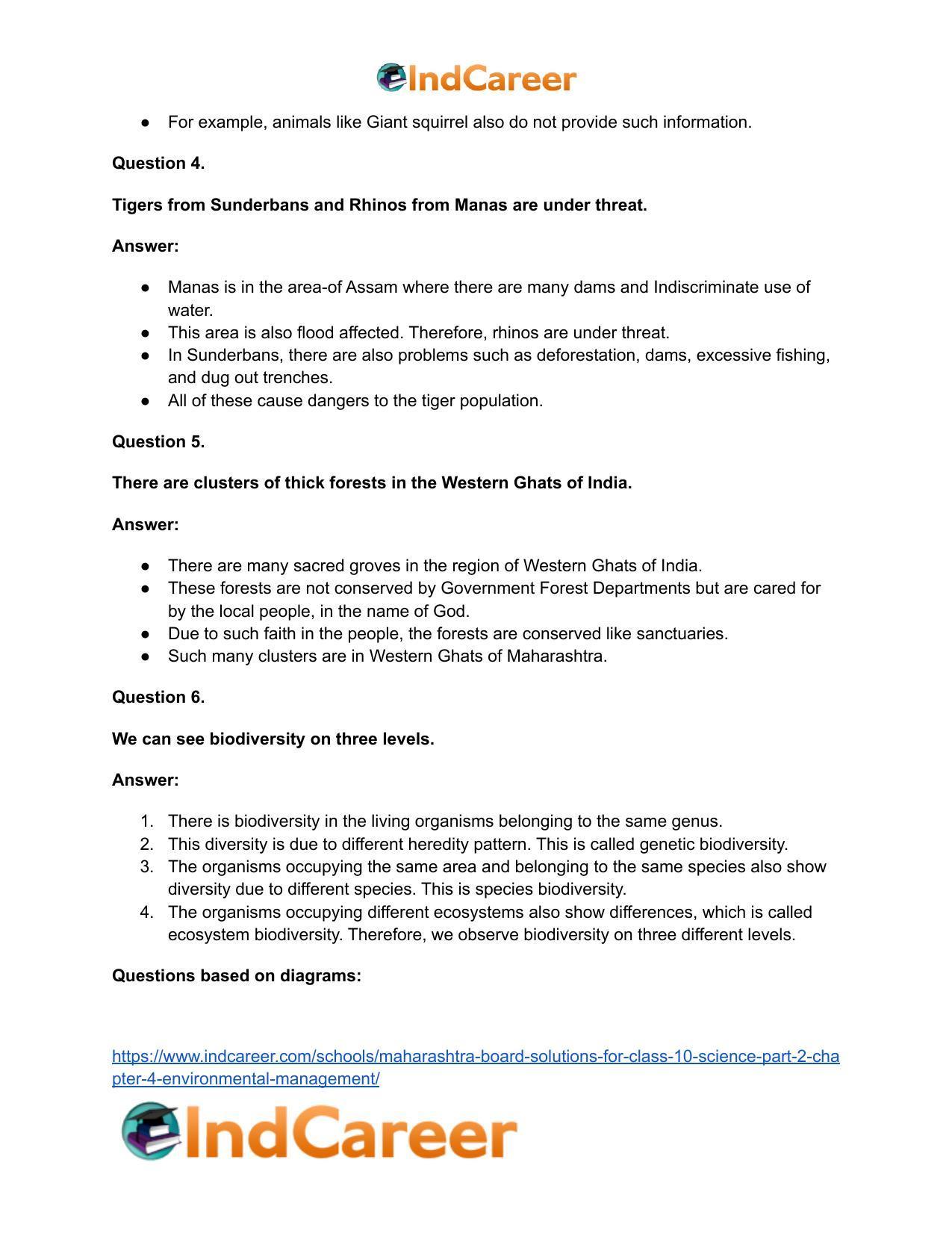 Maharashtra Board Solutions for Class 10- Science (Part 2): Chapter 4- Environmental management - Page 34