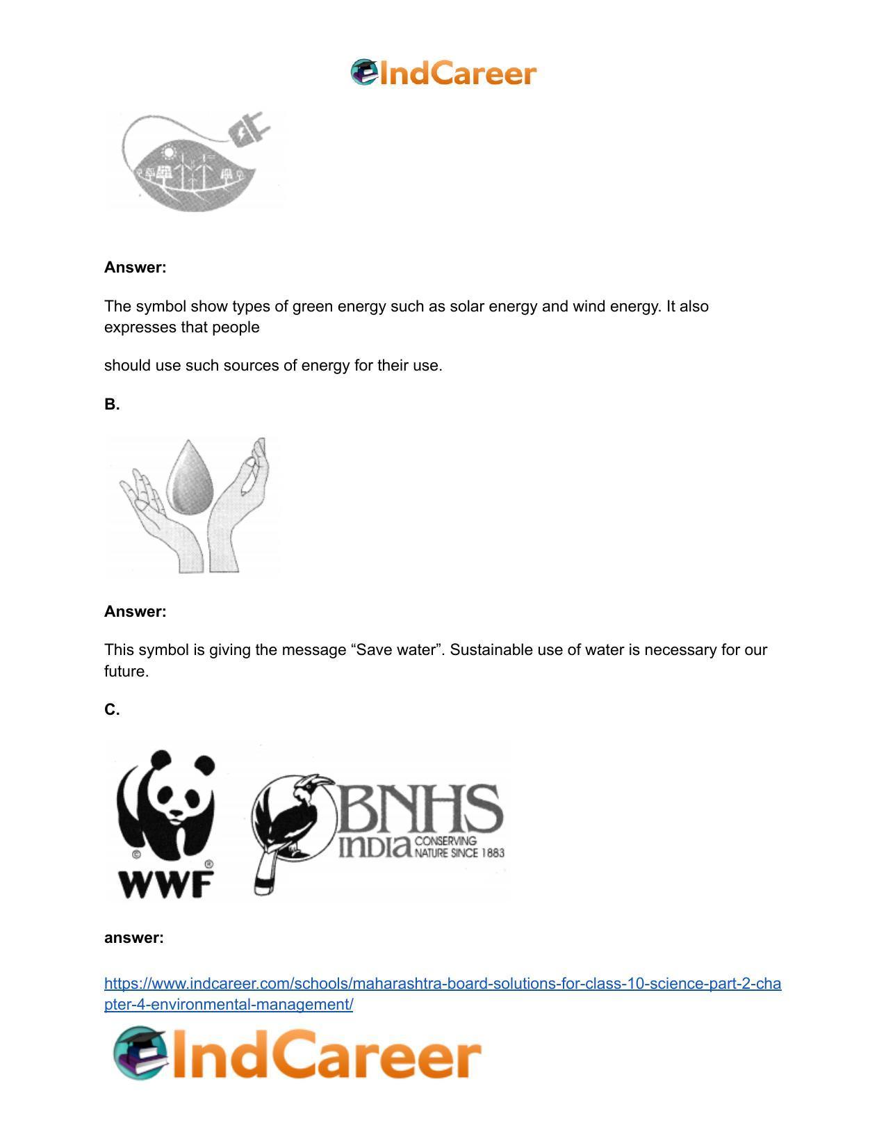 Maharashtra Board Solutions for Class 10- Science (Part 2): Chapter 4- Environmental management - Page 36