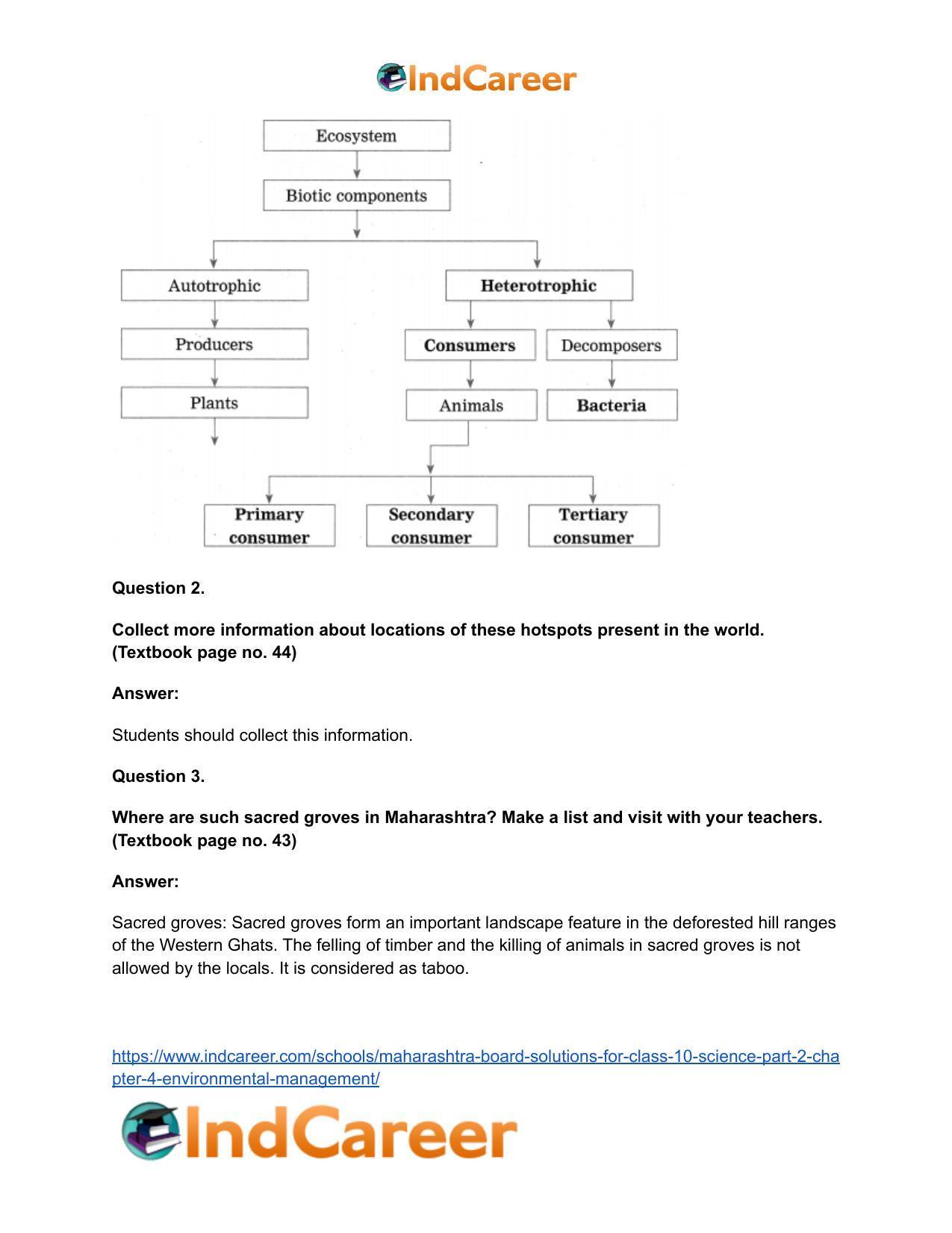 Maharashtra Board Solutions for Class 10- Science (Part 2): Chapter 4- Environmental management - Page 39