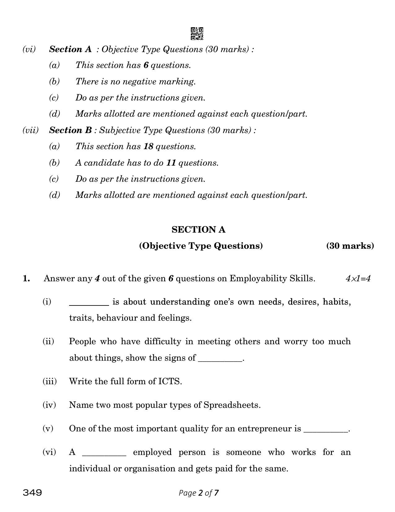 CBSE Class 12 Shorthand English (Compartment) 2023 Question Paper - Page 2