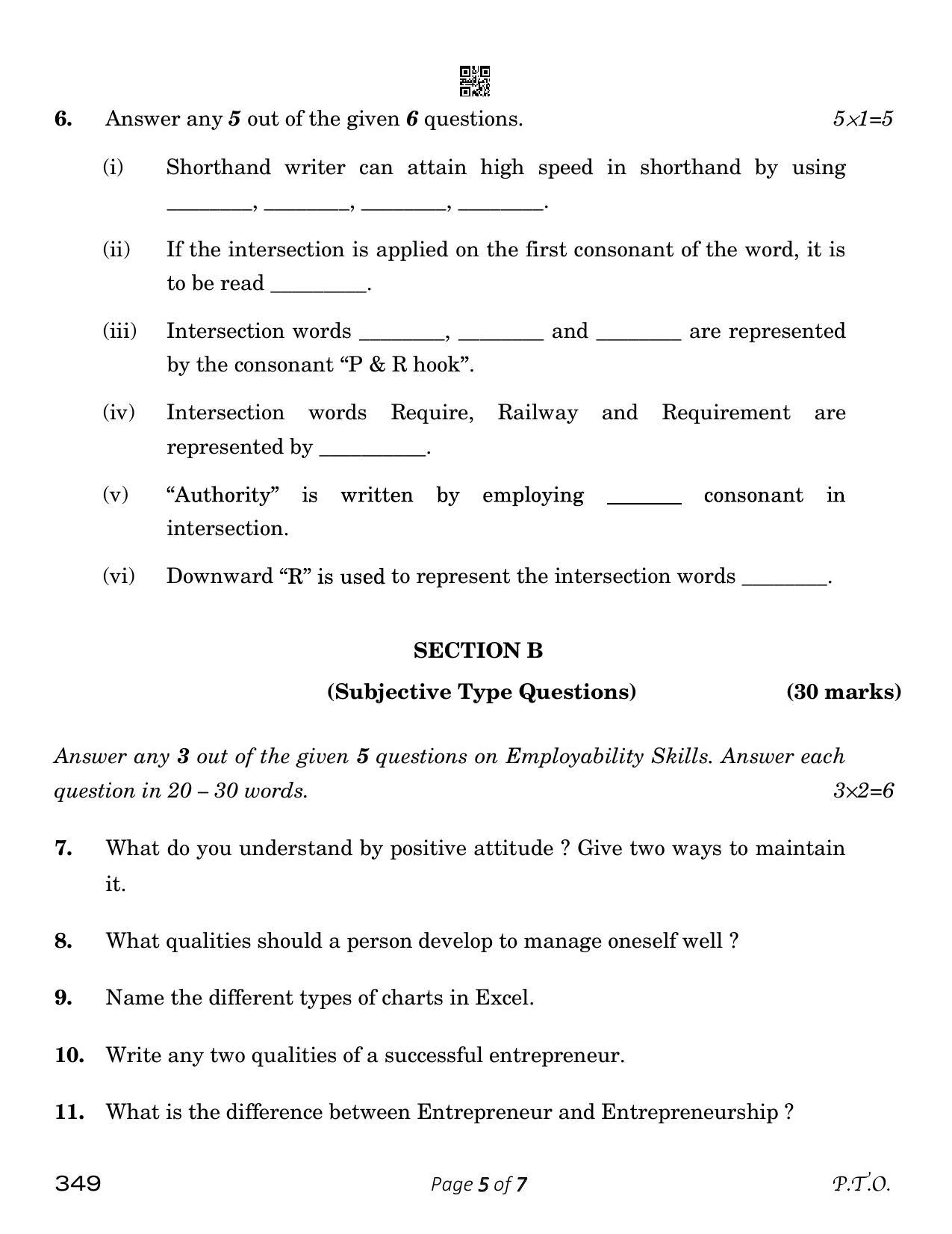 CBSE Class 12 Shorthand English (Compartment) 2023 Question Paper - Page 5