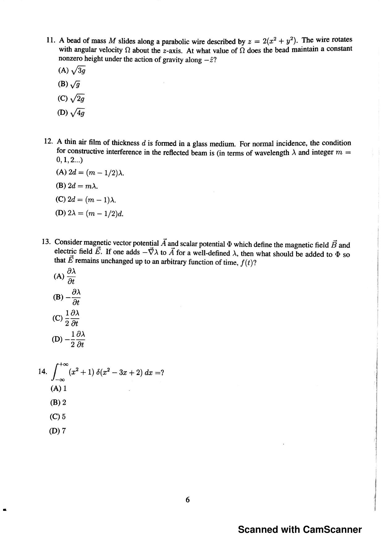 JEST 2017 Physics Question Paper with  Answer key - Page 4