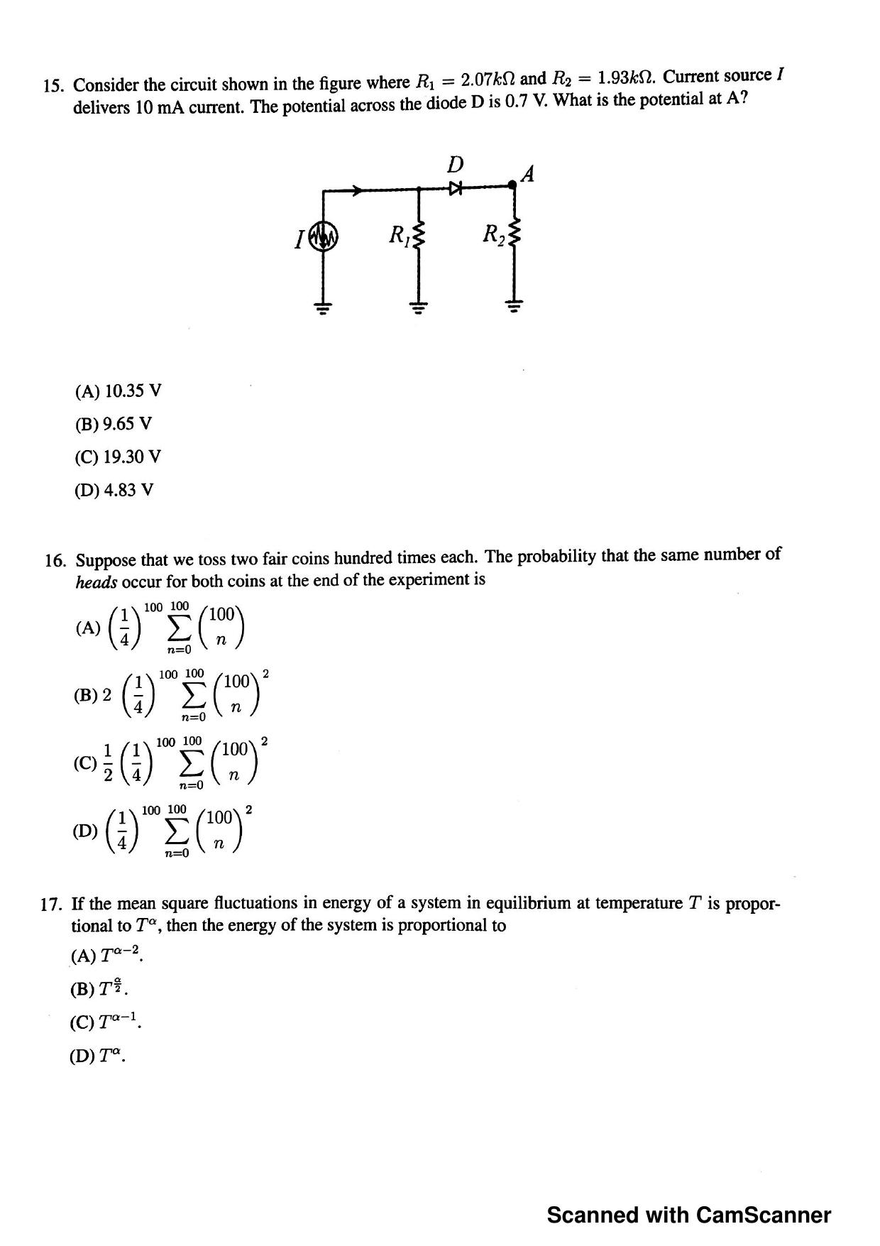 JEST 2017 Physics Question Paper with  Answer key - Page 5