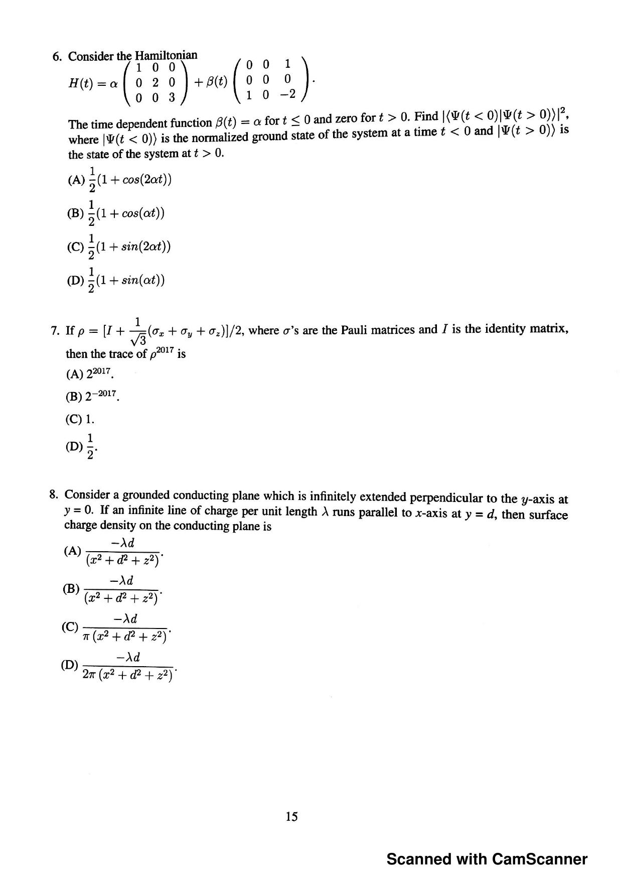 JEST 2017 Physics Question Paper with  Answer key - Page 13