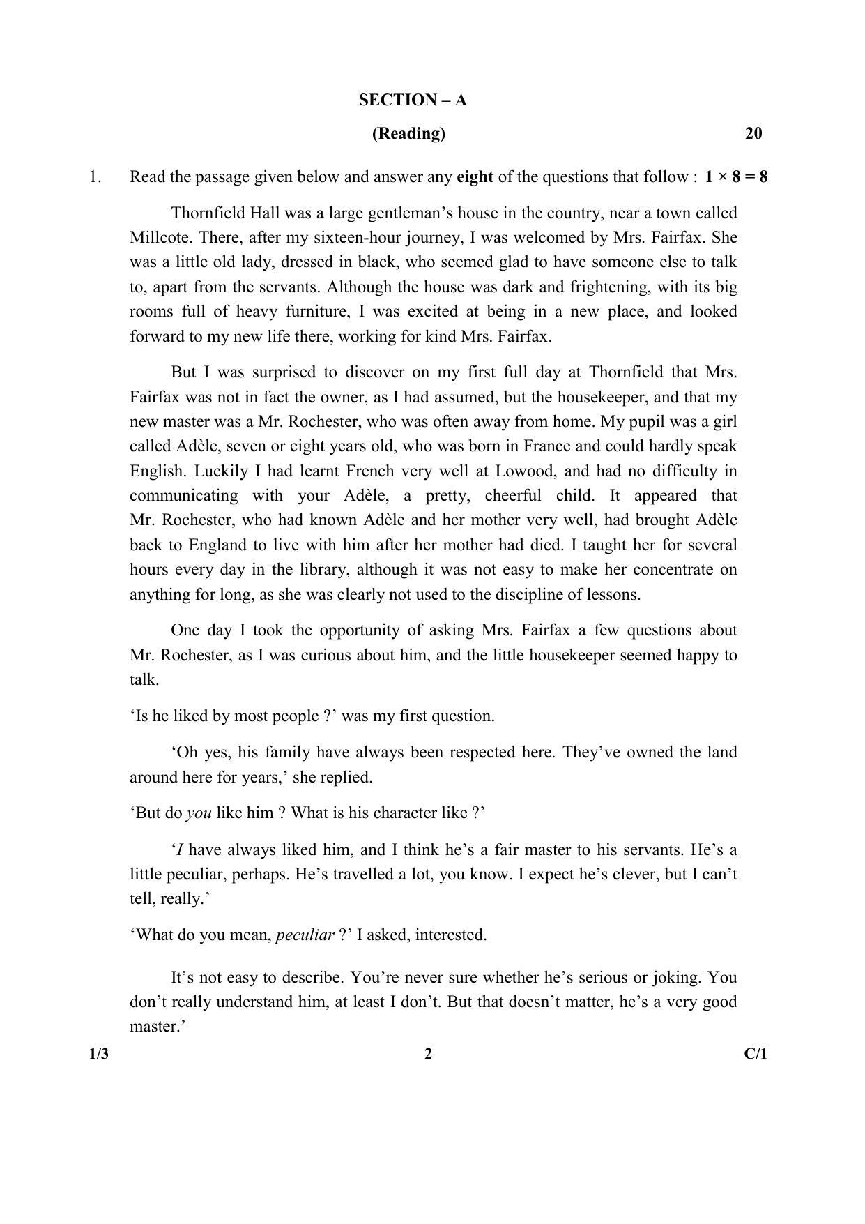 CBSE Class 10 1-3 (Eng.) (Communicative) 2018 Compartment Question Paper - Page 2