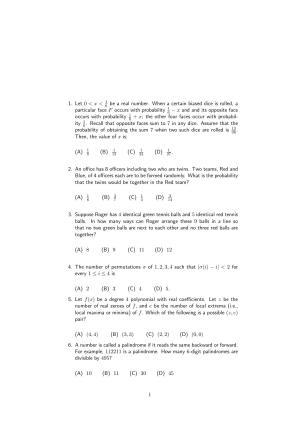 ISI Admission Test B.Stat UGA 2018 Sample Paper