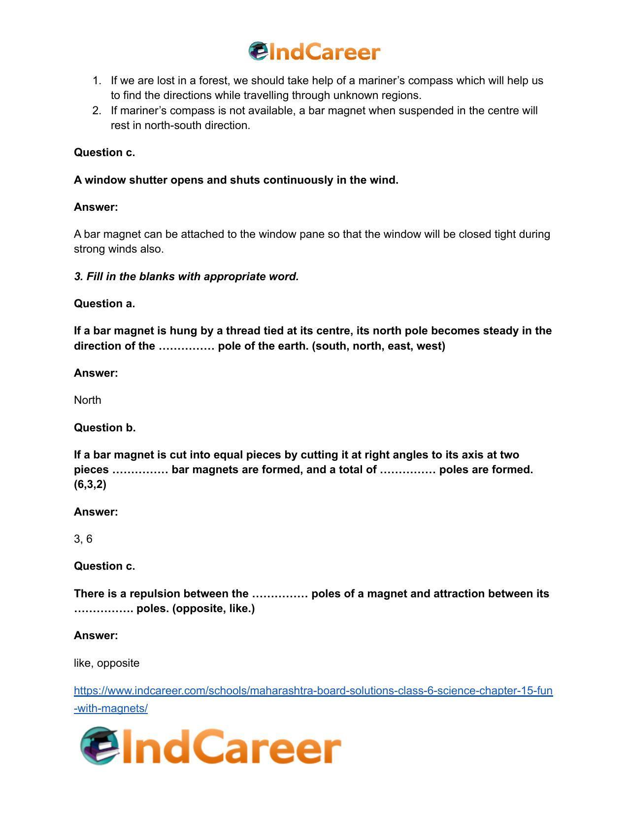 Maharashtra Board Solutions Class 6-Science: Chapter 15- Fun with Magnets - Page 5