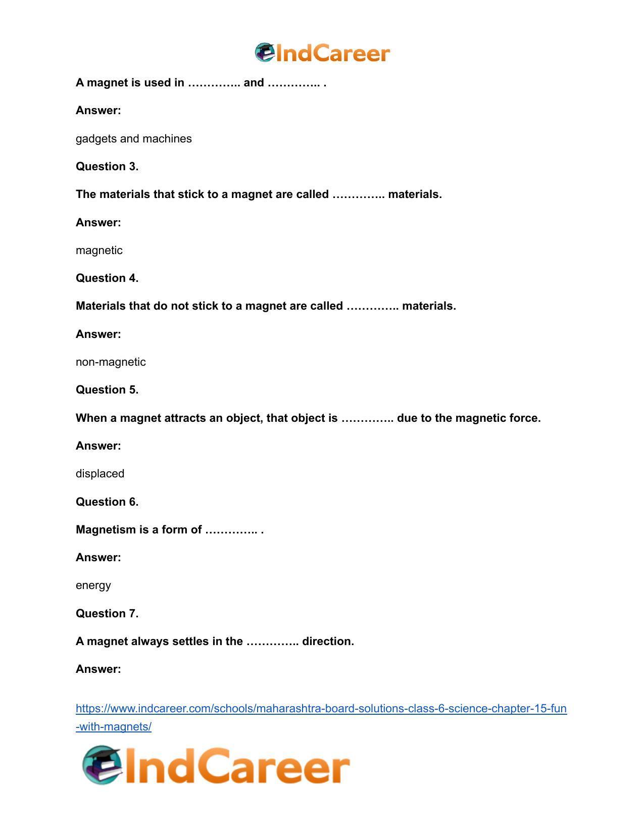 Maharashtra Board Solutions Class 6-Science: Chapter 15- Fun with Magnets - Page 9
