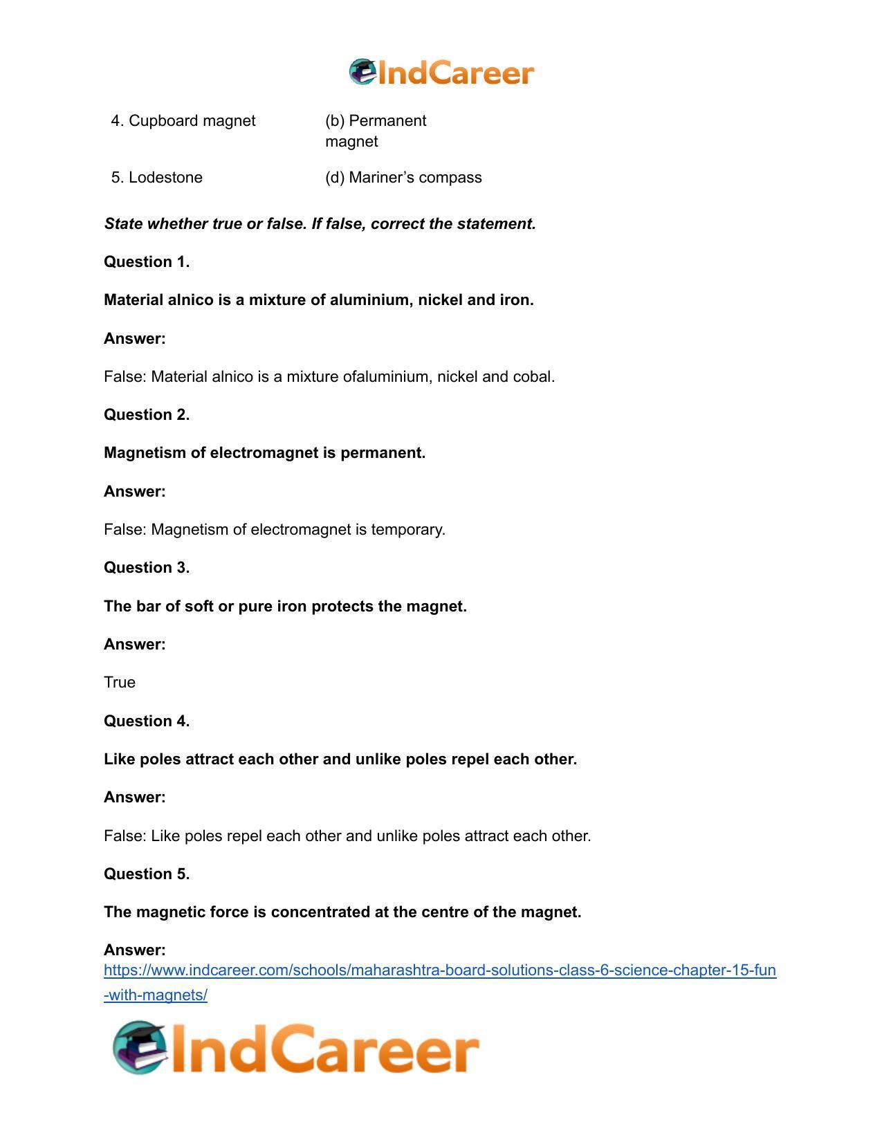 Maharashtra Board Solutions Class 6-Science: Chapter 15- Fun with Magnets - Page 14