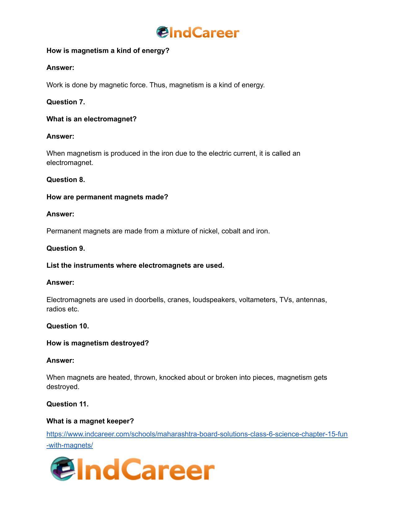 Maharashtra Board Solutions Class 6-Science: Chapter 15- Fun with Magnets - Page 17